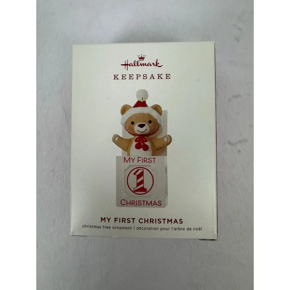 2019  Hallmark Keepsake My First Christmas Teddy Bear Ornament with box
